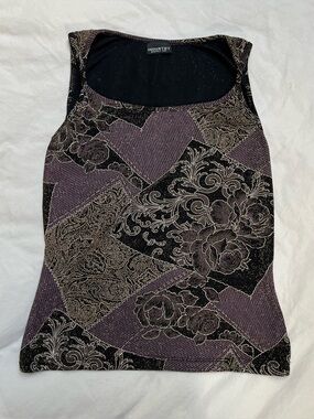 Women’s Sparkly Patterned Sleeveless Top